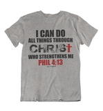 Mens t shirt Christ who strengthens me - oldprophet.com