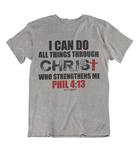 Womens t shirts I can do all things through CHRIST - oldprophet.com