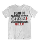 Mens t shirt Christ who strengthens me - oldprophet.com
