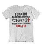 Womens t shirts I can do all things through CHRIST - oldprophet.com