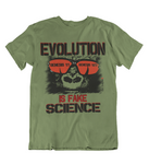 Mens t shirt Evolution is fake science - oldprophet.com