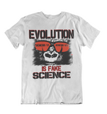 Mens t shirt Evolution is fake science - oldprophet.com