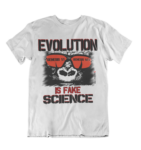 Womens t shirts Evolution is fake science - oldprophet.com
