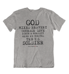 Womens T shirts GOD created the soldier - oldprophet.com
