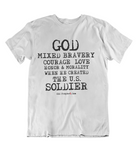 Womens T shirts GOD created the soldier - oldprophet.com