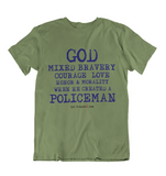 Mens t shirts  GOD created the policeman - oldprophet.com