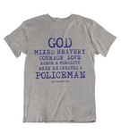 Mens t shirts  GOD created the policeman - oldprophet.com
