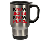 Christian Travel Mug No Jesus know peace - oldprophet.com
