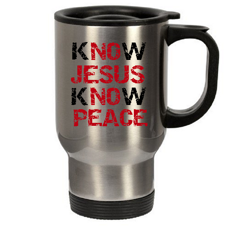Christian Travel Mug No Jesus know peace - oldprophet.com