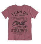 Womens t shirts I can do all things through CHRIST - oldprophet.com