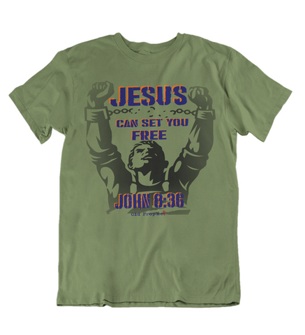 Mens t shirts JESUS can set you free - oldprophet.com