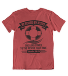 Mens t shirts Rescued by JESUS - oldprophet.com