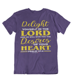 Womens t shirts Delight yourself in the Lord - oldprophet.com